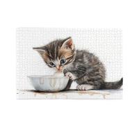 Ciotola E Gatto 1000 Pezzi Puzzle Per Adulti Puzzle In Legno Per Adulti Regali Decorazione Domestica