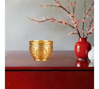 Ciotola Feng Shui in ottone con statua ornamentale da tavolo per la raccolta