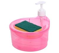 Ciotola for Dispenser Di Sapone for Il Lavaggio, Dispenser Di Sapone 2 In 1 Con Piatto In Spugna Il Lavaggio Le Mani Salvaspazio(Pink)