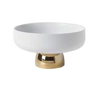 Ciotola for frutta in ceramica, insalatiera rotonda bianca, piatto da dessert con piede alto, elegante vassoio portata for tavolino caffè, espositore for snack o piano di lavoro(20cm)