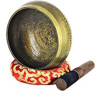 Ciotola for offerta buddista/tazza altare for meditazione yoga, set for canto dell'energia planetaria forgiata a mano himalayana con simbolo delle Scritture, ciotola for canto tibetano, ciotola for me