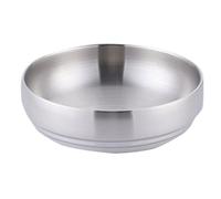 Ciotola for pasta fredda a doppio strato in acciaio inossidabile da 2 pezzi for ramen con isolamento sotto vuoto a doppia parete Insalatiera for frutta Per Servire(23cm silvery)