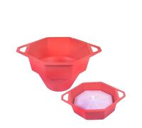 Ciotola for popcorn in silicone for microonde, secchiello fai da te con coperchio, macchina for ad aria, utensili cucina di grande capacità(Red)