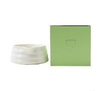 Ciotola giapponese per Matcha con beccuccio, fatta a mano in terracotta per un'esperienza autentica del tè, design facile da versare, interno lucido, resiste alle macchie, 13 x 13 x 5 cm, bianco, rosa