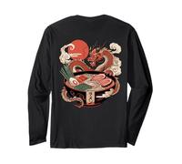 Ciotola giapponese per ramen drago con Kanji Sol Levante (retro artistico) Maglia a Manica