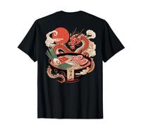 Ciotola giapponese per ramen drago con Kanji Sol Levante (retro artistico) Maglietta