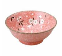 Ciotola giapponese per tagliatelle Mino ware Soba Udon Ramen rosa fiore di...