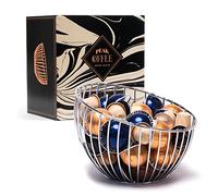 Ciotola grande porta capsule per caffè Nespresso, per macchinette Vertuo, Dolce Gusto e Tassimo Large Multi Pod Finitura cromata