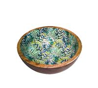 Ciotola in acciaio e legno Mango Decal Foglia per cani e gatti Croci