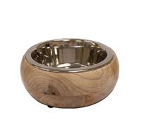 Ciotola in acciaio e legno modello Gryfino per cani e gatti Croci