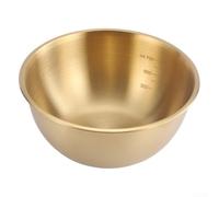 Ciotola in acciaio inossidabile 304 con marcature di misurazione del volume, struttura resistente e design impilabile per una conservazione efficiente della cucina (25 cm, oro 304)