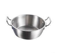 Ciotola in acciaio inox ad alte prestazioni con doppi manici per orecchie, perfetta per una vasta gamma di usi culinari (argento, 14 cm)
