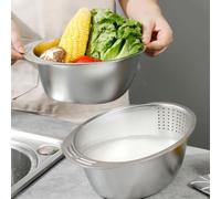 Ciotola in acciaio inox per lavare il riso con composizione di grado 304 per un contatto sicuro con gli alimenti quotidiani (A)