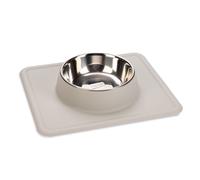 Ciotola in acciaio Karlie Dex con supporto in silicone - 350 ml, Ø 14 cm grigio chiaro