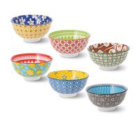 Ciotola in Ceramica - Piccole in Porcellana 300 Ml - Set di 6 Ciotoline Colorate per Cucina | Gelato | Zuppa | Cereali | Riso | Yogurt - Adatto per Microonde e Lavastoviglie