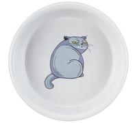 Ciotola in ceramica Trixie con gatto imbronciato - 250 ml, Ø 13 cm