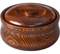 Ciotola in legno con coperchio, decorativa, per zuppe, cereali, insalata, pasta, contenitore per alimenti versatile per l'organizzazione della casa e la sala da pranzo