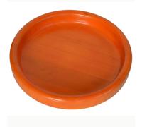 Ciotola in legno massello tornita a mano Big Ø 42xh 6 cm per centrotavola portafrutta o vassoio colore Arancio arancione
