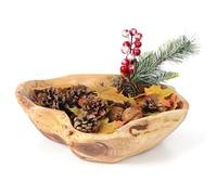 Ciotola in legno ondulato fatta a mano, decorazione per frutta, noci e chiavi