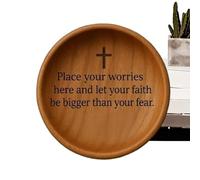 Ciotola In Legno Per La Preghiera,Decorazione Rustica Con Croce Incisa - Ciotole Decorative In Legno | Per La Chiesa L'Altare Il Battesimo Il Natale Compleanno La Meditazione La Casa