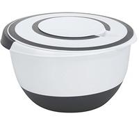 Ciotola in plastica con coperchio paraspruzzi - 5 litri - Insalatiera con apertura di miscelazione - Ciotola con fondo antiscivolo lavabile in lavastoviglie
