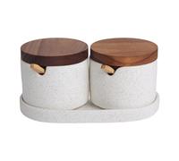 Ciotola in Porcellana per Condimenti con Coperchi E Cucchiai, Moderna