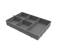 Ciotola in silicone divisa 33,5 x 23 cm S'mores Organizer (grigio) | Scomparti multipli, separa gli ingredienti, impedisce la miscelazione, ideale per feste S'mores, 33,5 x 23 x 5 cm