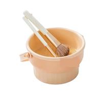 Ciotola in silicone for lavare i pennelli da trucco, scatola for la pulizia, set di strumenti for l'asciugatura delle uova, piumino cipria, spugna for e conservare gli oggetti(Skincolor)