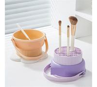 Ciotola in silicone for lavare i pennelli da trucco, scatola for la pulizia, set di strumenti for l'asciugatura delle uova, piumino cipria, spugna for e conservare gli oggetti(Purple)