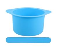 Ciotola in Silicone per Ceretta Pieghevole Blu, Fondo Piatto | Maschera Viso e Fusione Cera, Bocca Ampia, Uso Casa e Viaggio, con Bastoncino di Mescolamento