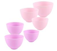 Ciotola in Silicone Rosa 6 Pezzi per Maschera Fai da Te | Superficie Liscia, Materiale Sicuro, Facile da Pulire, Uso Domestico, per Impasti, Confezione Multipla