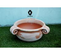 Ciotola in TERRACOTTA decorata vaso fioriera arredo giardino per piante esterno
