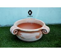Ciotola in TERRACOTTA decorata vaso fioriera arredo giardino per piante esterno