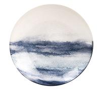 Ciotola in vetro bianco, argento e blu