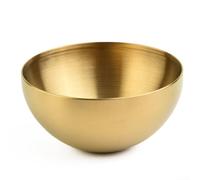 Ciotola isolata in acciaio inox 304 a doppia parete per zuppa di riso e insalata, resistente al calore, con bordi arrotondati per una manipolazione sicura (12 cm, oro)