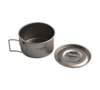 Ciotola leggera in titanio con comoda borsa portaoggetti per avventure all'apert