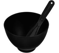 Ciotola Maschera Viso in Silicone 250ml Set Nero Bastoncino | Uso per Maschere Facciali e Tintura Chioma, Superficie Liscia, Compatto per Viaggio e Bagno