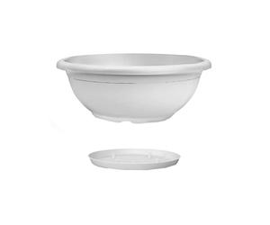 Ciotola Naxos con Sottovaso ad Incastro 30 cm Bianco