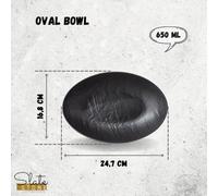 Ciotola ovale Wilmax, 25 x 16,5 x 6 cm, nero - WL-661120/A