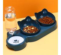 Ciotola per acqua e cibo per gatti con design a 3 in 1 per orecchie, protezione del collo, abbeveratoio automatico e anti-fuoriuscita, ciotola per cani, ciotola per Teddy, bottiglia d'acqua a gravità,