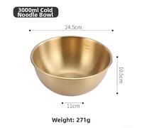 Ciotola per alimenti in acciaio inossidabile 304 con misure contrassegnate per controllare le porzioni, adatta per tagliatelle, mescolare insalate e servire frutta, impilabile per una facile