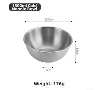 Ciotola per alimenti in acciaio inossidabile 304 con misure contrassegnate per il controllo delle porzioni, adatta per tagliatelle, miscelare insalate e servire frutta, impilabile per una facile