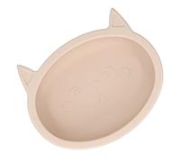 Ciotola per Alimenti per Bambini, Ciotola per Bambini con Ventosa Morbida e Flessibile a Forma di Gatto per Mangiare (Beige)