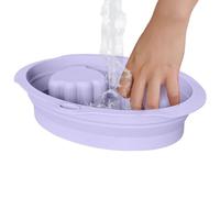 Ciotola per ammollo per unghie, in silicone, per rimuovere le unghie, pieghevole, strumento per la pulizia dei piatti da bagno, per la rimozione della lucidatura