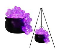 Ciotola per calderone, calderone con streghe | Spettrale ciotola nera vintage, bollitore da strega, decorazioni natalizie, treppiede per feste desktop, decorazione vintage che si illumina con streghe