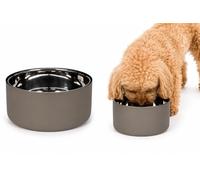 ciotola per cani - ciotola Xara tortora in acciaio inox - doppia parete elegante - 700ml