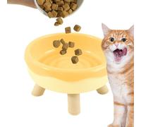 Ciotola per cani Ciotole for gatti rialzate e inclinate - Ciotola for gatti inclinata con design a ciambella | Ciotola for gatti rialzata antiscivolo for cani e gatti, facile da raggiungere.(Yellow)