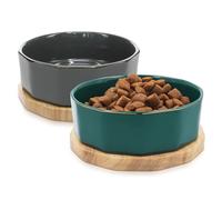 Ciotola per cani e gatti con supporto rialzato - set 2 scodelle 2 alza-ciotola