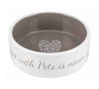 TRIXIE CIOTOLA IN CERAMICA "PET'S HOME" 1,4 LT. / Ø 20 CM. GRIGIO TORTORA