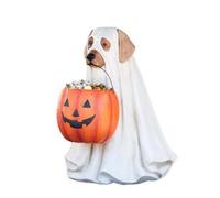Ciotola per caramelle a forma di elfo di cane, 25 cm, statuetta decorativa per Halloween, porta caramelle a forma di animale per conservare regali, ornamento artigianale festivo